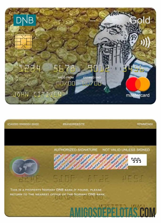 Norway DNB Bank Mastercard Gold download for verification